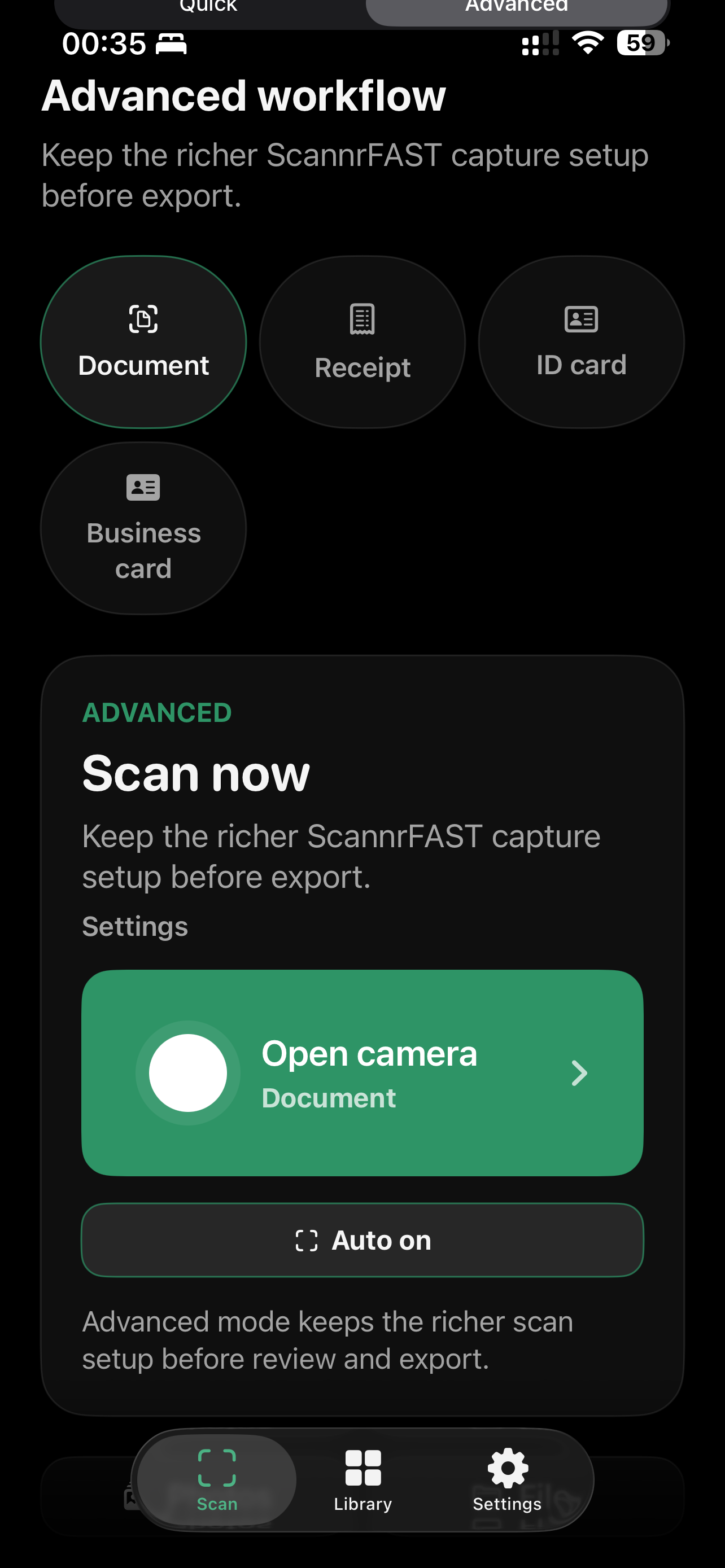 NyaScan advanced workflow screenshot
